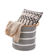 Load image into Gallery viewer, Design Tall Basket w/Handles - Black &amp; Cream
