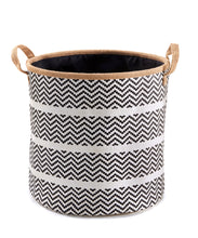 Load image into Gallery viewer, Design Tall Basket w/Handles - Black &amp; Cream
