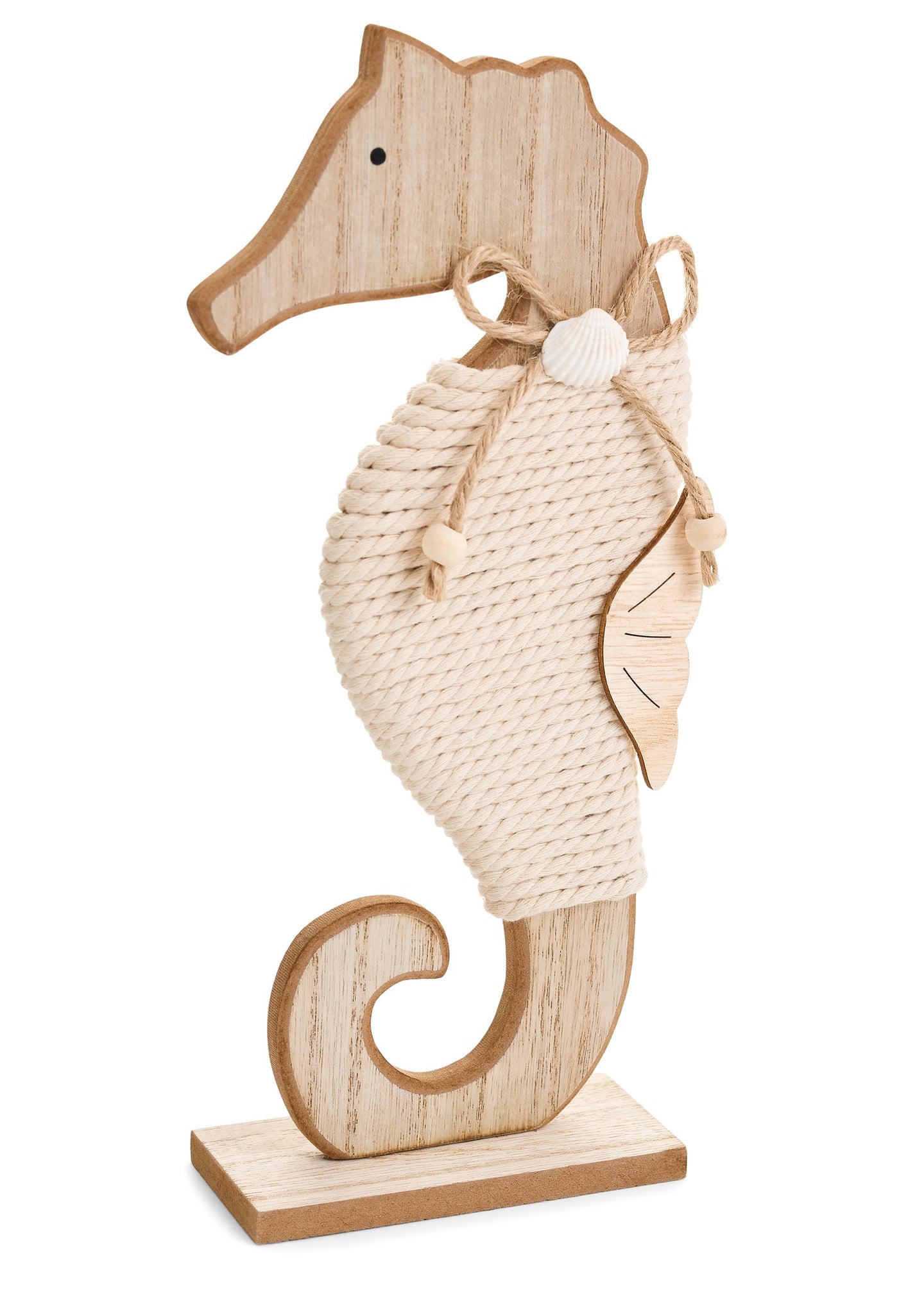 SEAHORSE WOOD/JUTE NATURAL 6X12