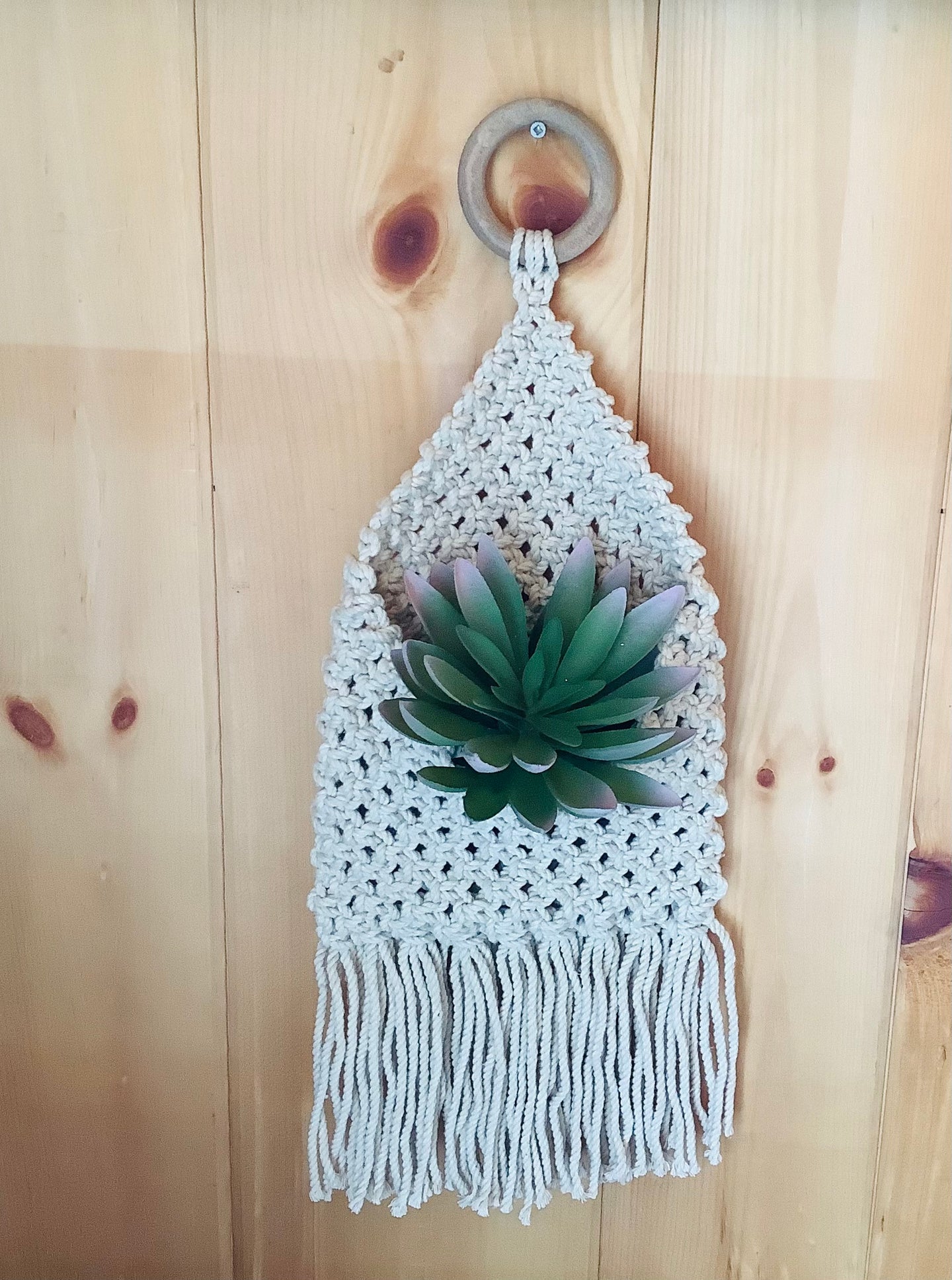 Macrame Wall Hanger with Pocket