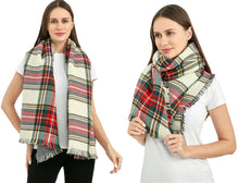 Load image into Gallery viewer, Shawl Plaid with Buttons
