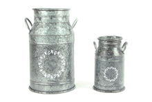 Load image into Gallery viewer, GALVANIZED MILK CANS Set of 2
