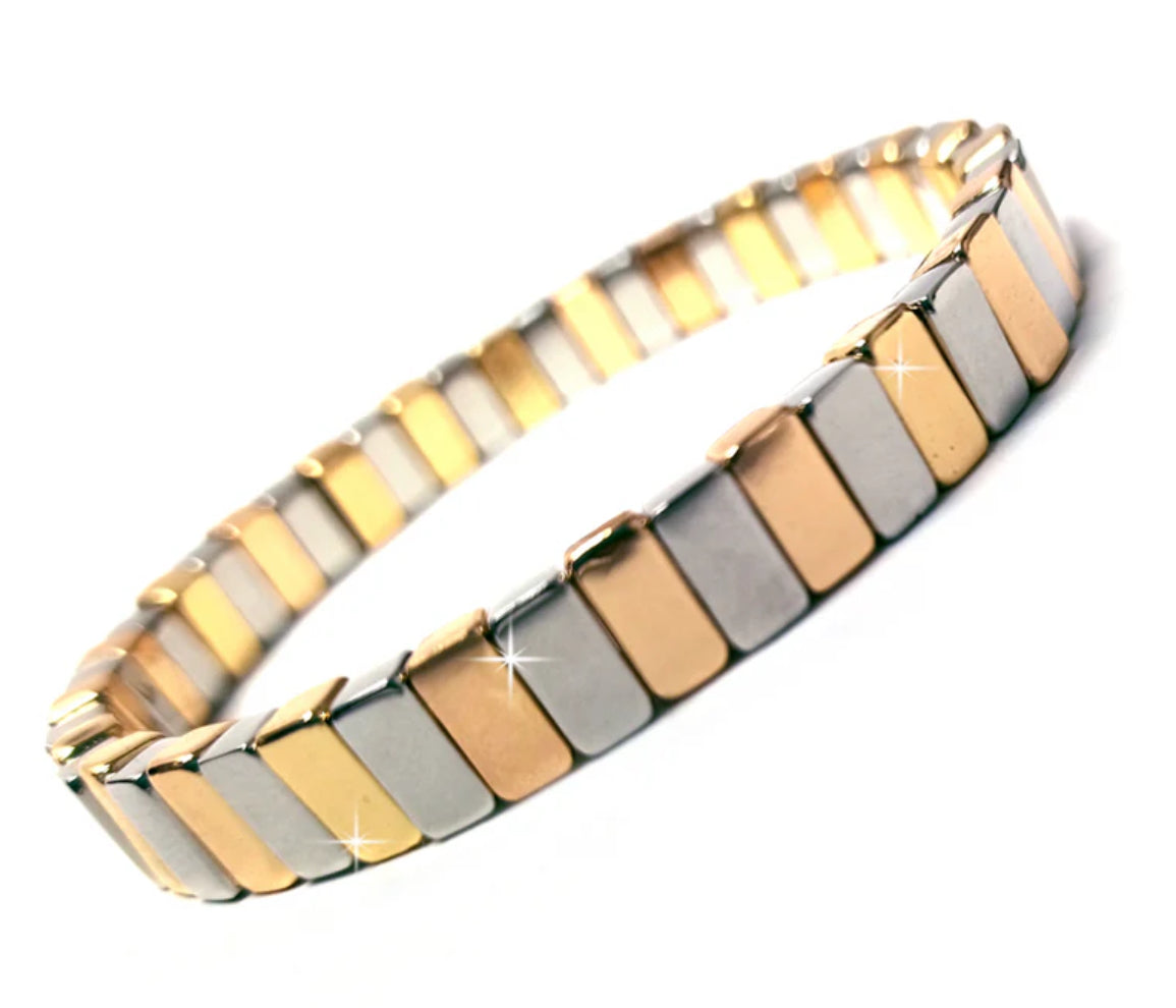 BRACELET ARISTOCRAT SMALL BARS SILVER GOLD