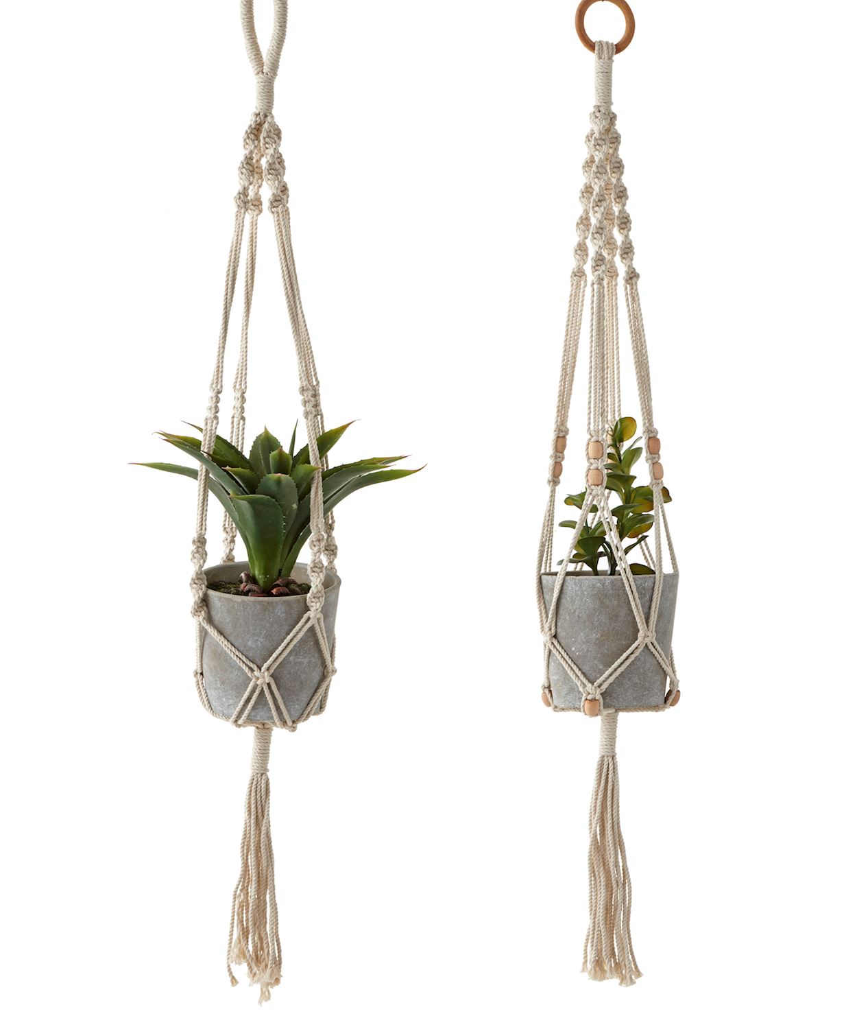 Macrame Hanging Planter Holder, 2 styles