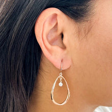 Load image into Gallery viewer, DANGLING EARRINGS | HANGING TEARDROP W/ INNER CZ CRYSTAL
