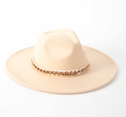 Hat Wide Brim Cream Ranch Style