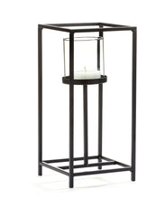 Load image into Gallery viewer, Black Iron &amp; Glass Candle Holder
