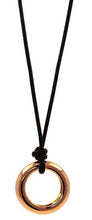 Load image into Gallery viewer, Necklace Long O on Black Wax Cotton Chain
