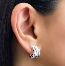 Load image into Gallery viewer, Crisscross Stylish Shiny Silver Clip On Earrings
