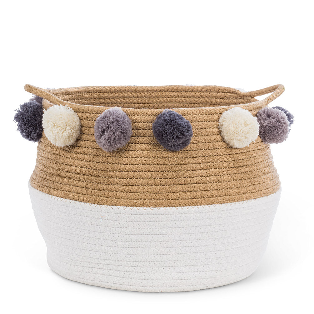 Rope Basket with Pompoms