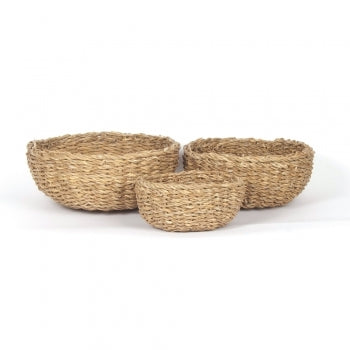 ROUND SEAGRASS BOWLS set of 3
