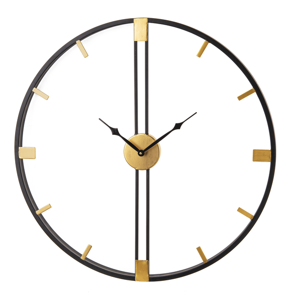 Gunmetal & Gold Mod Wall Clock