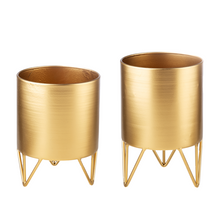 Load image into Gallery viewer, Mod Gold Planter (2 pc. set)
