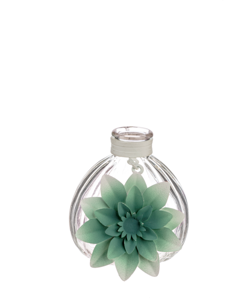 Short Bud Vase with Green Flower