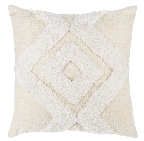 Ivory Textured Diamond Pillow
