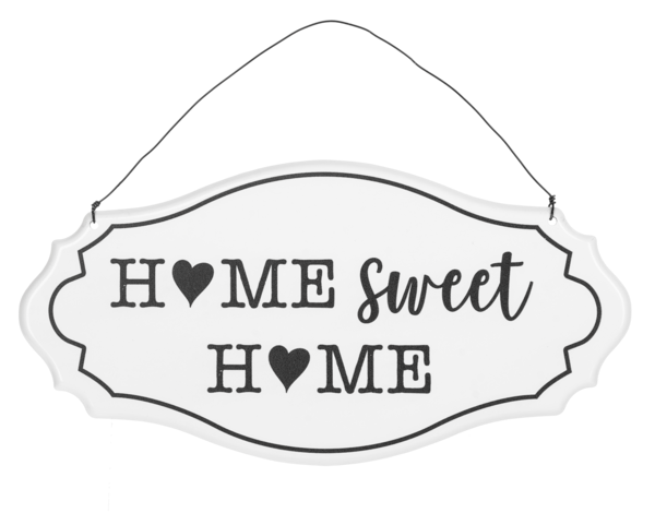 Home Text with House & Heart Wall Sign
