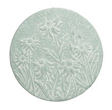 Load image into Gallery viewer, Mint &amp; White Round Embossed Wild Flower Wall Decor
